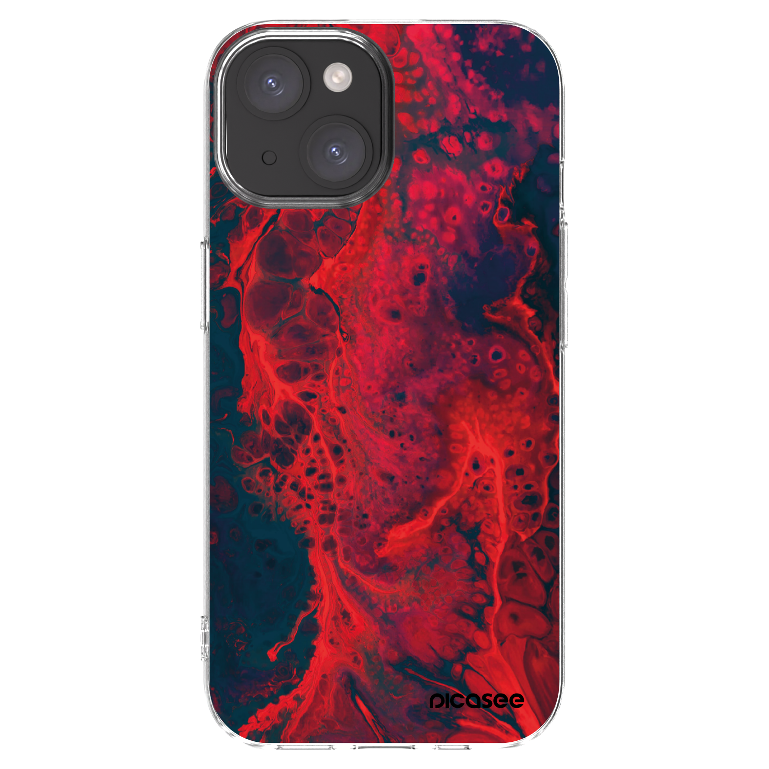 Picasee husă transparentă din silicon pentru Apple iPhone 15 - Organic red