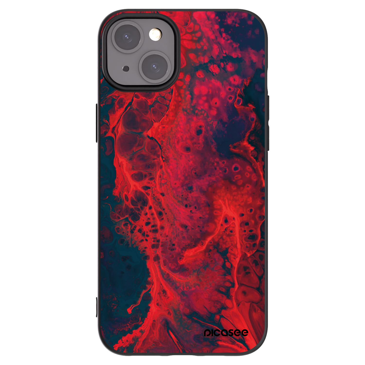 Picasee husă neagră din silicon pentru Apple iPhone 15 Plus - Organic red