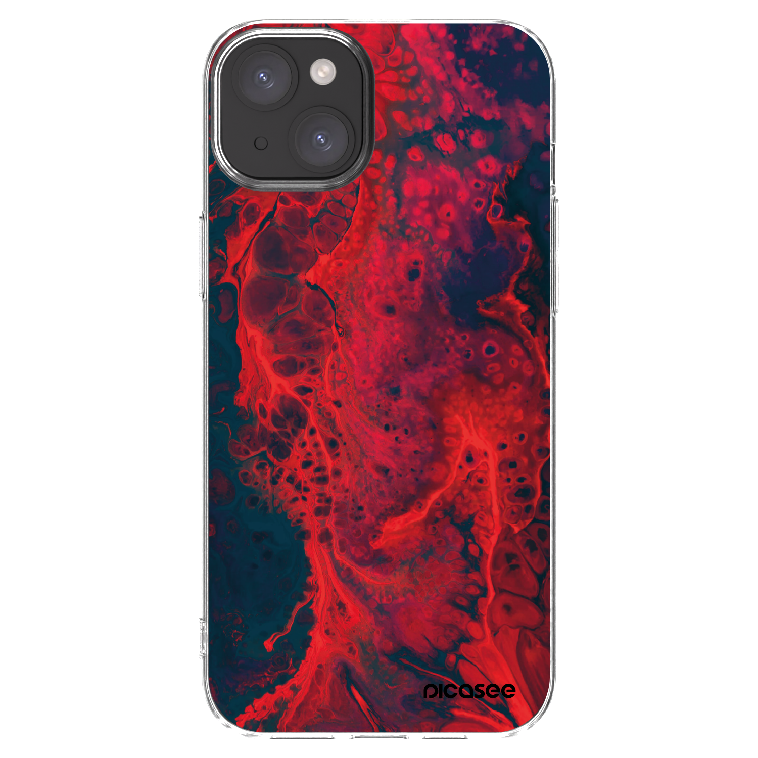 Picasee husă transparentă din silicon pentru Apple iPhone 15 Plus - Organic red