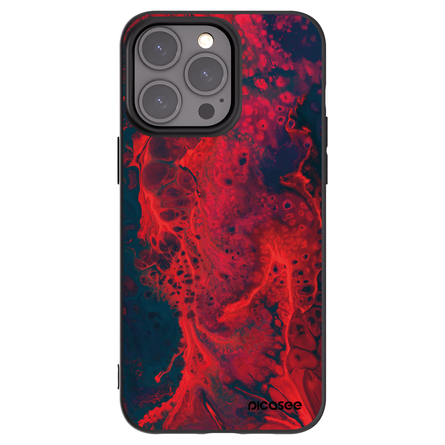 Picasee husă neagră din silicon pentru Apple iPhone 15 Pro Max - Organic red