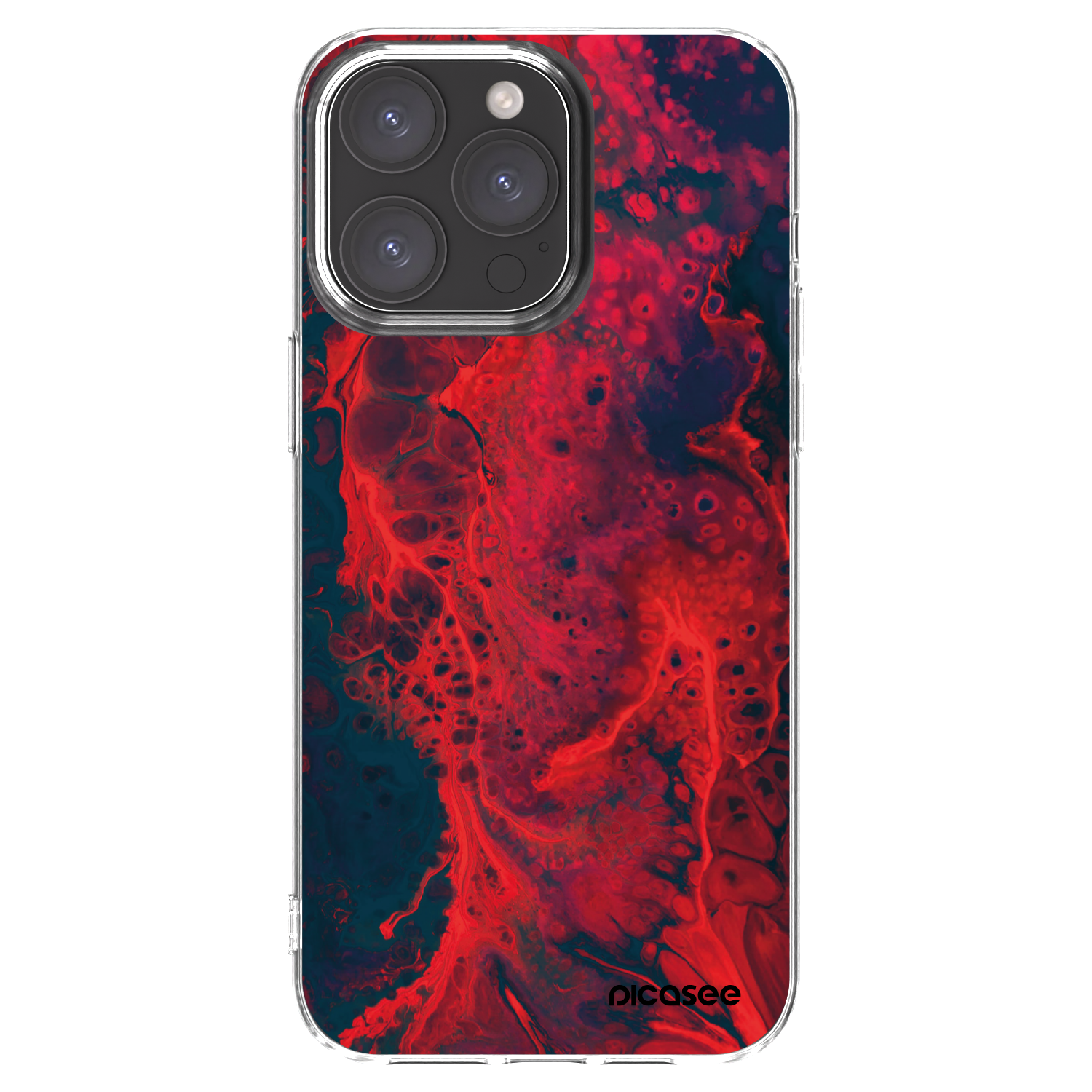 Picasee husă transparentă din silicon pentru Apple iPhone 15 Pro Max - Organic red