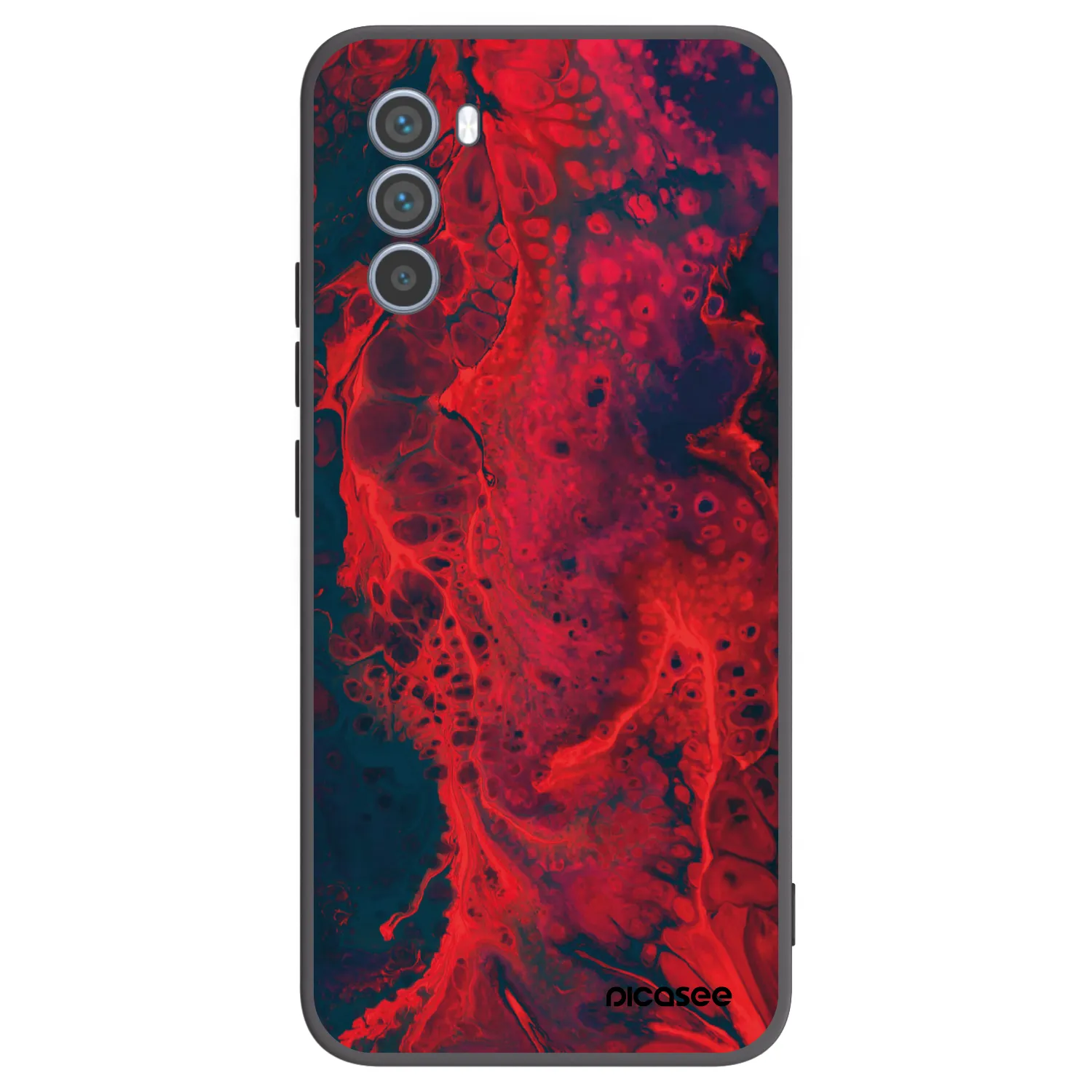Picasee husă neagră din silicon pentru Motorola Moto G62 - Organic red