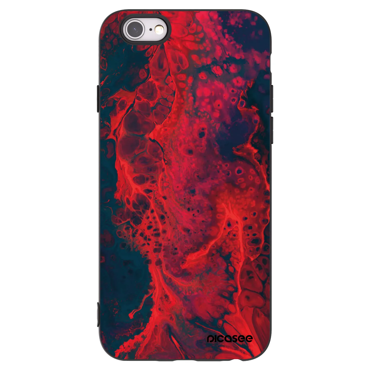 Picasee husă neagră din silicon pentru Apple iPhone 6/6S - Organic red