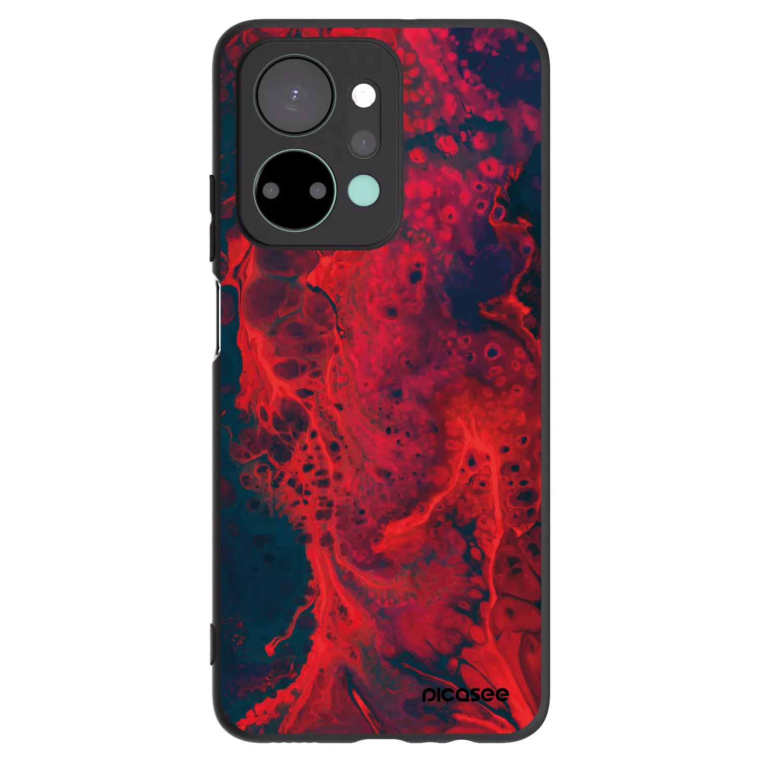 Picasee husă neagră din silicon pentru Honor X7a - Organic red