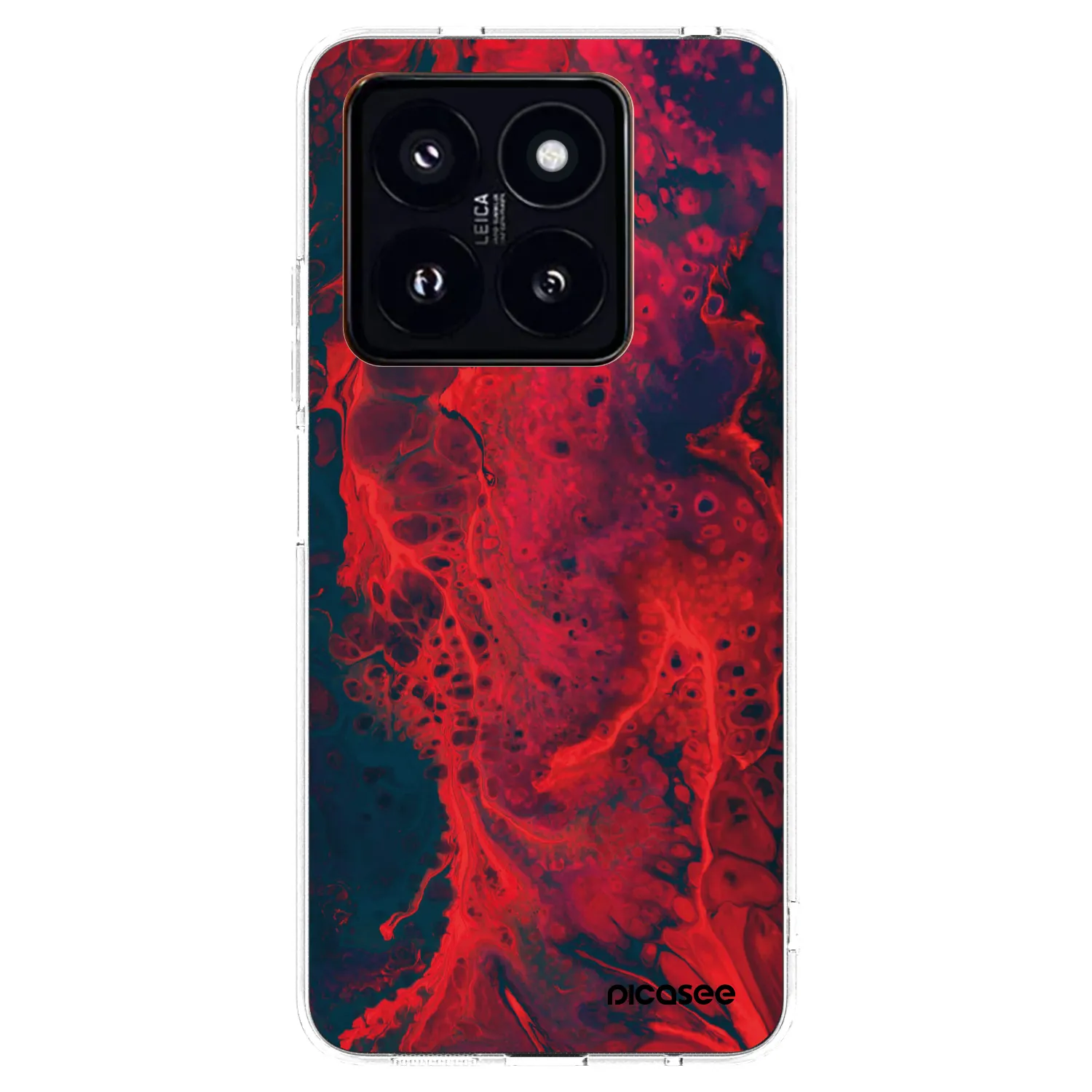 Picasee husă transparentă din silicon pentru Xiaomi 14 Pro - Organic red
