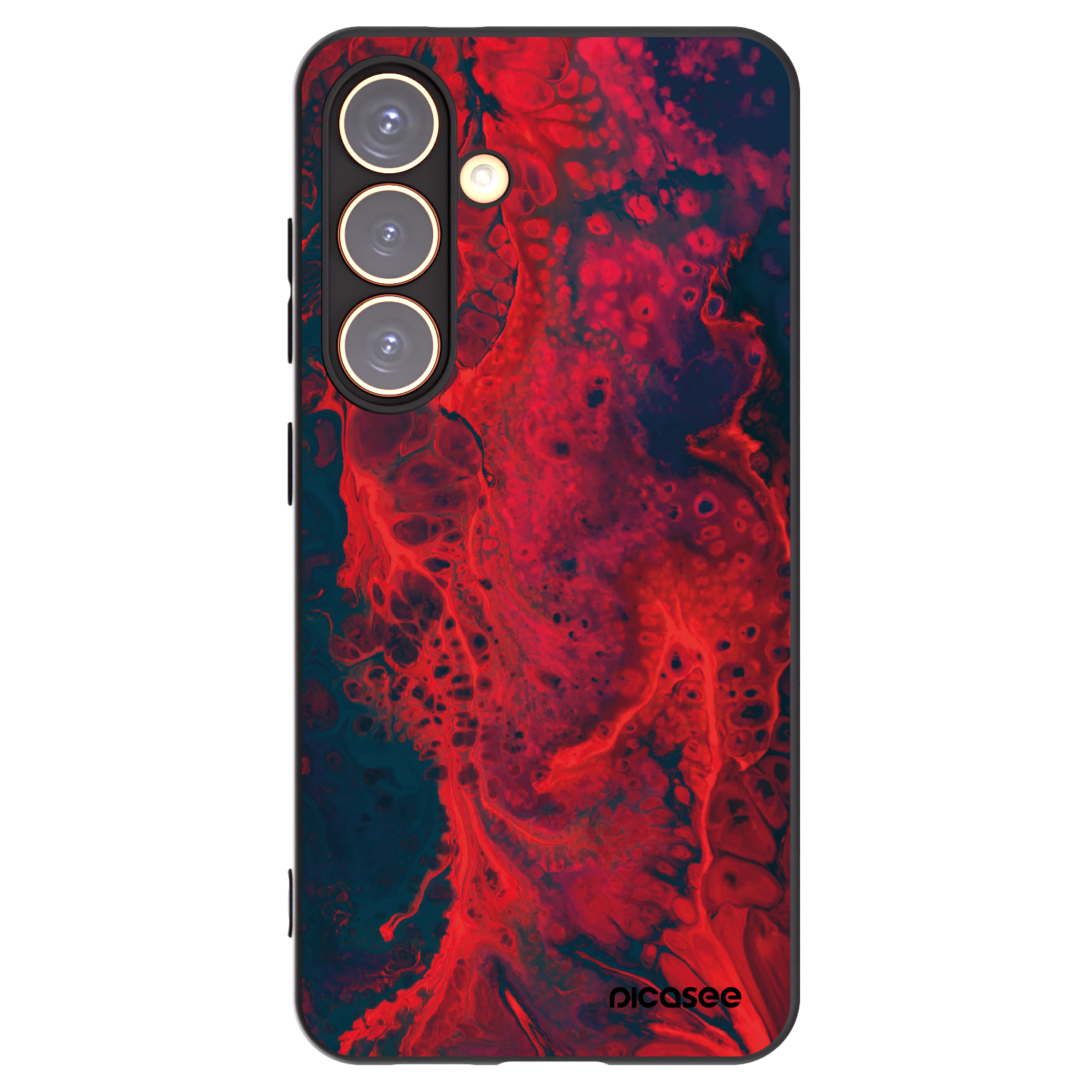 Picasee husă neagră din silicon pentru Samsung Galaxy S24 S921B 5G - Organic red