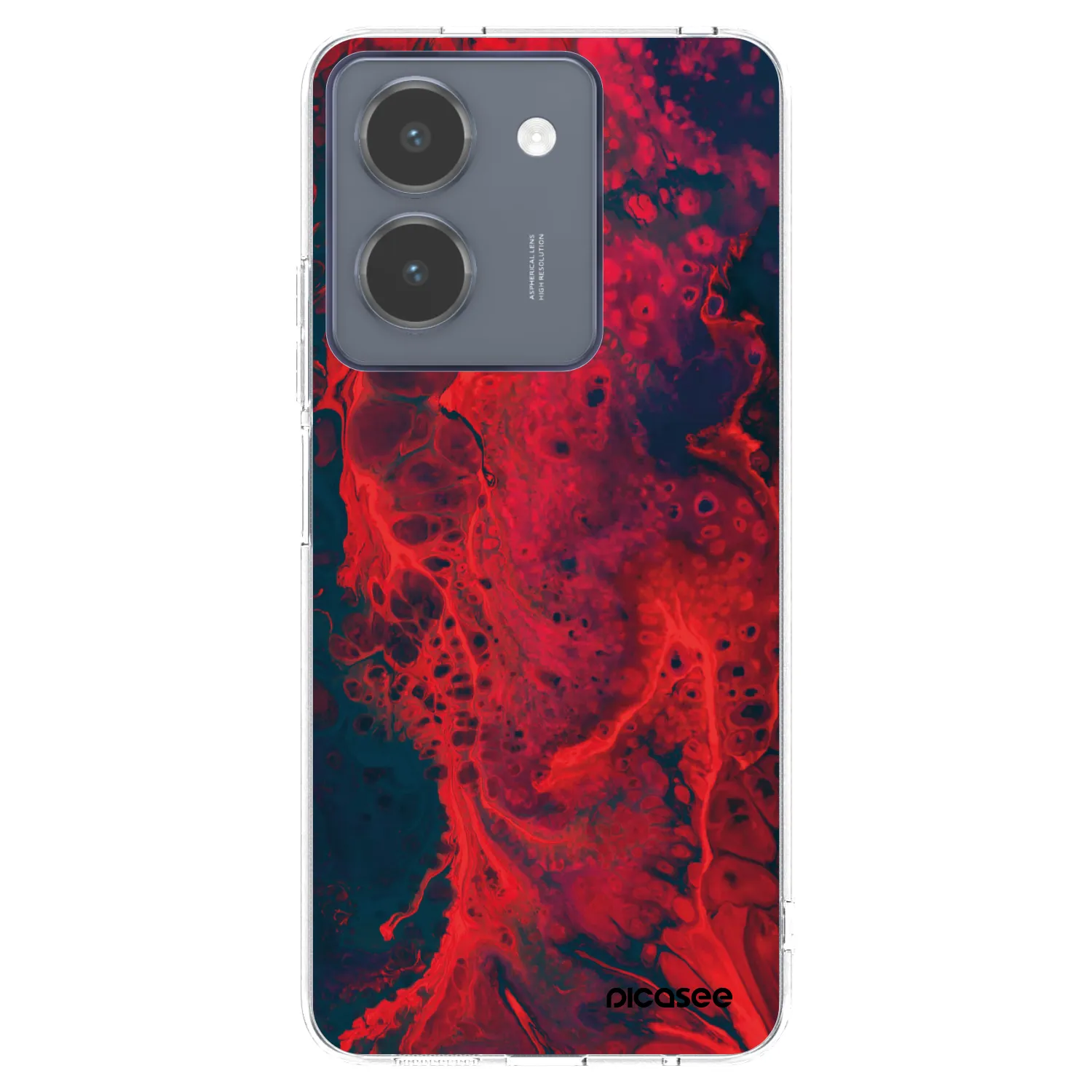 Picasee husă transparentă din silicon pentru Vivo Y36 4G - Organic red