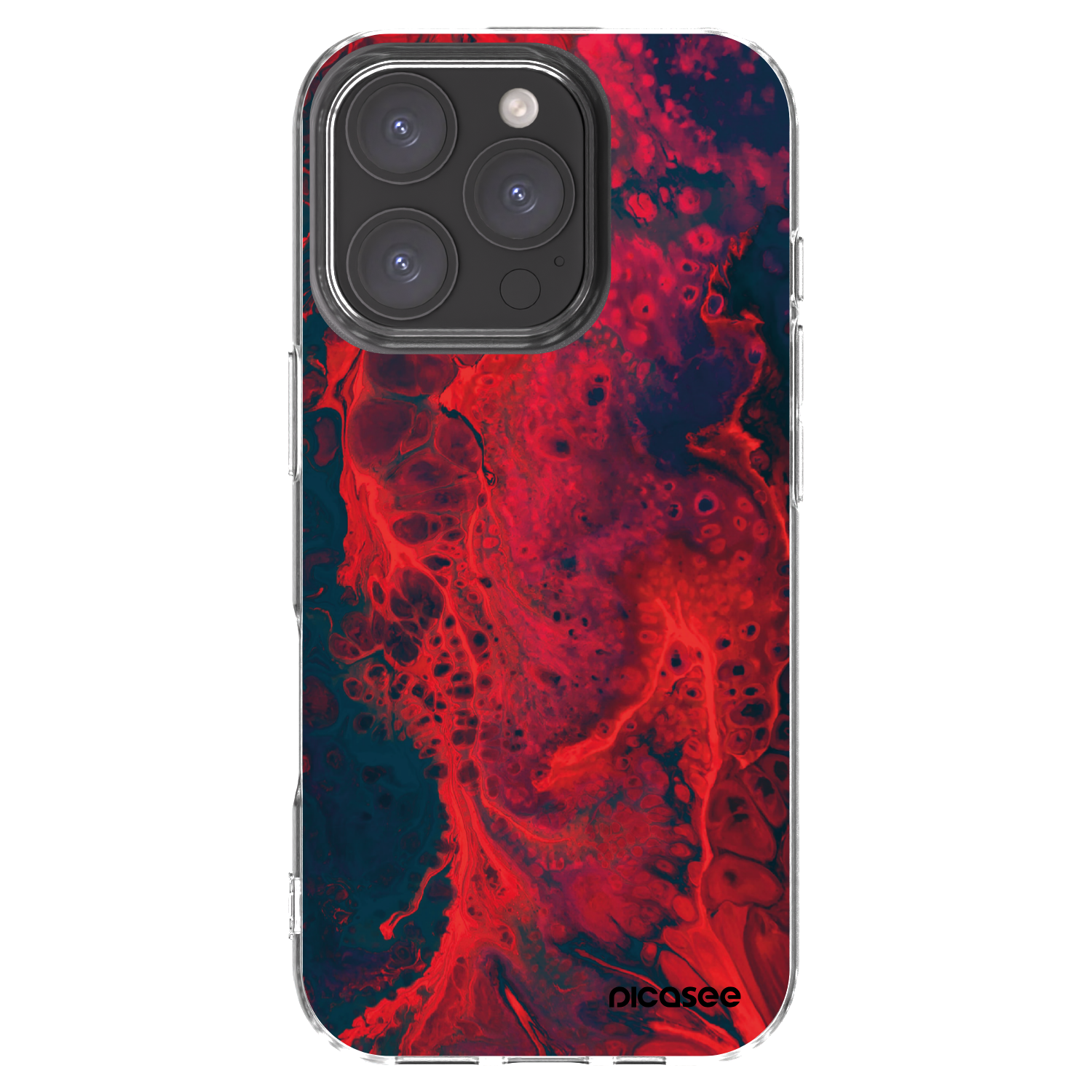 Picasee husă transparentă din silicon pentru Apple iPhone 16 Pro - Organic red