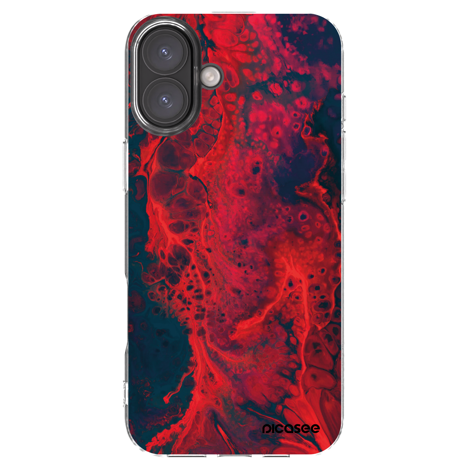 Picasee husă transparentă din silicon pentru Apple iPhone 16 Plus - Organic red