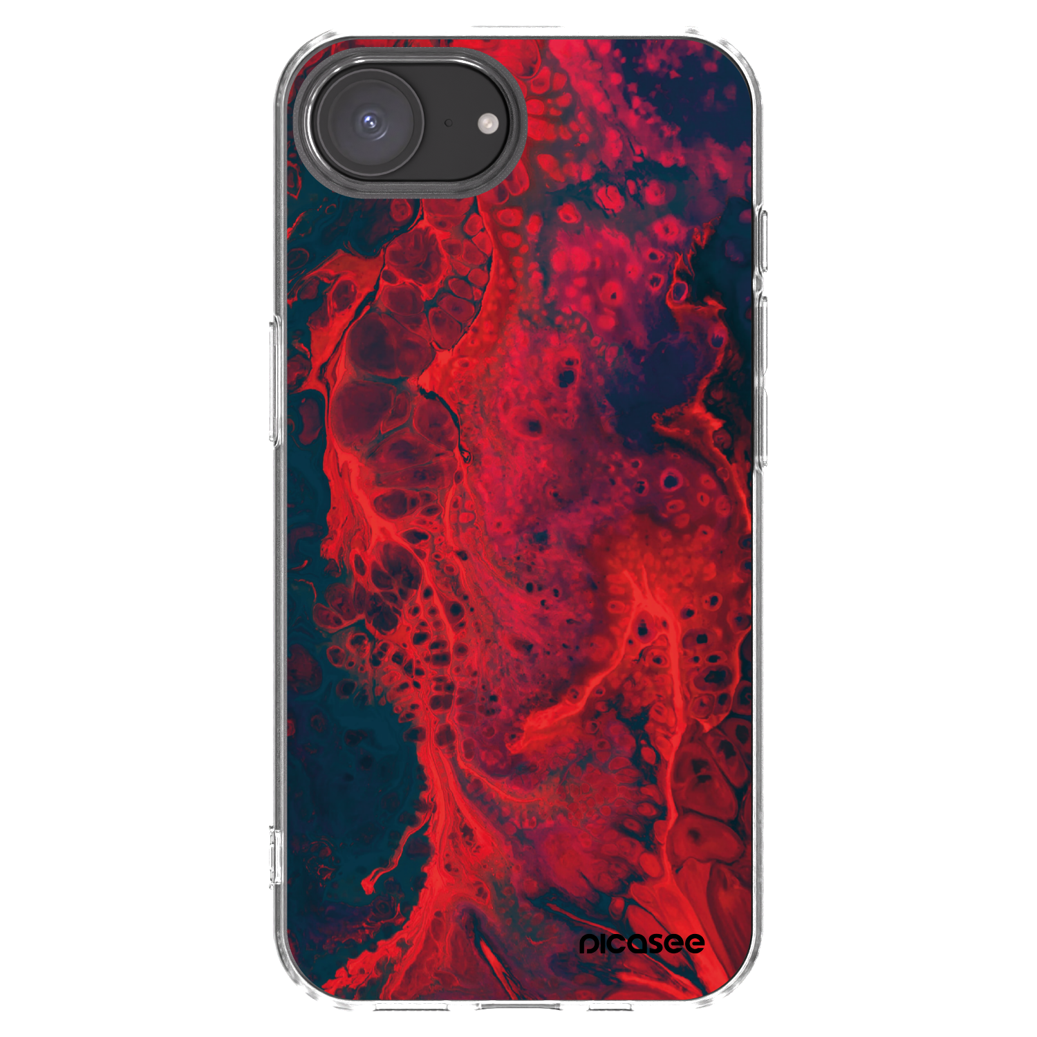 Picasee husă transparentă din silicon pentru Apple iPhone 16e - Organic red