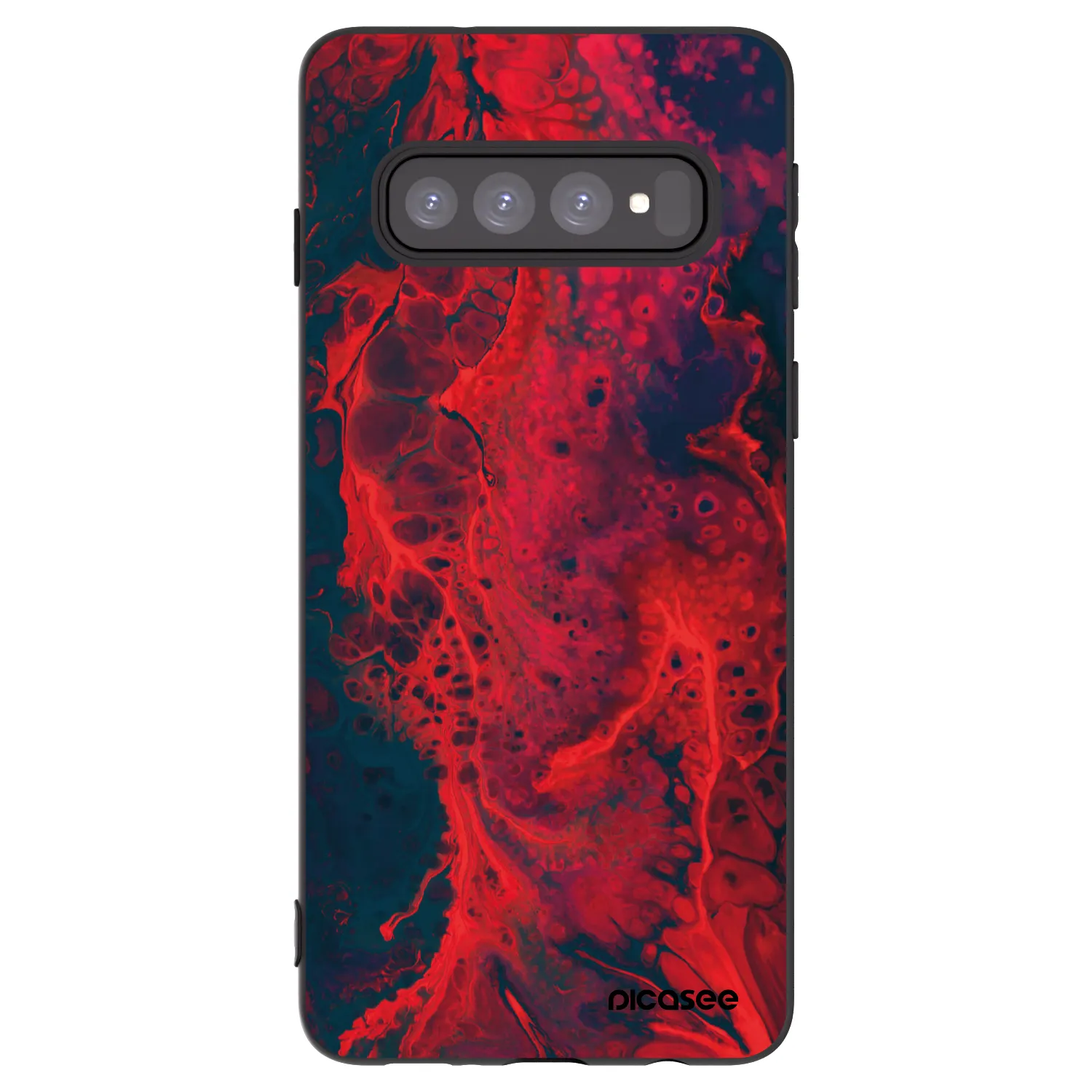 Picasee husă neagră din silicon pentru Samsung Galaxy S10 G973 - Organic red