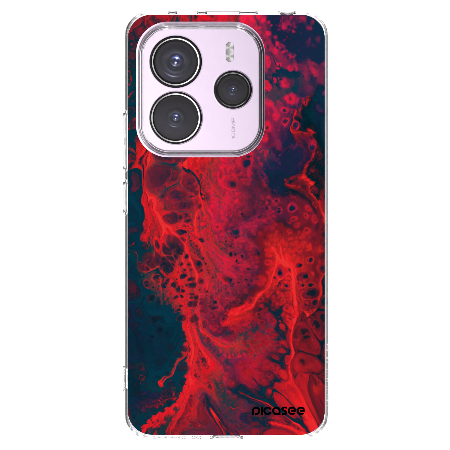 Picasee husă transparentă din silicon pentru Xiaomi Redmi Note 14 5G - Organic red