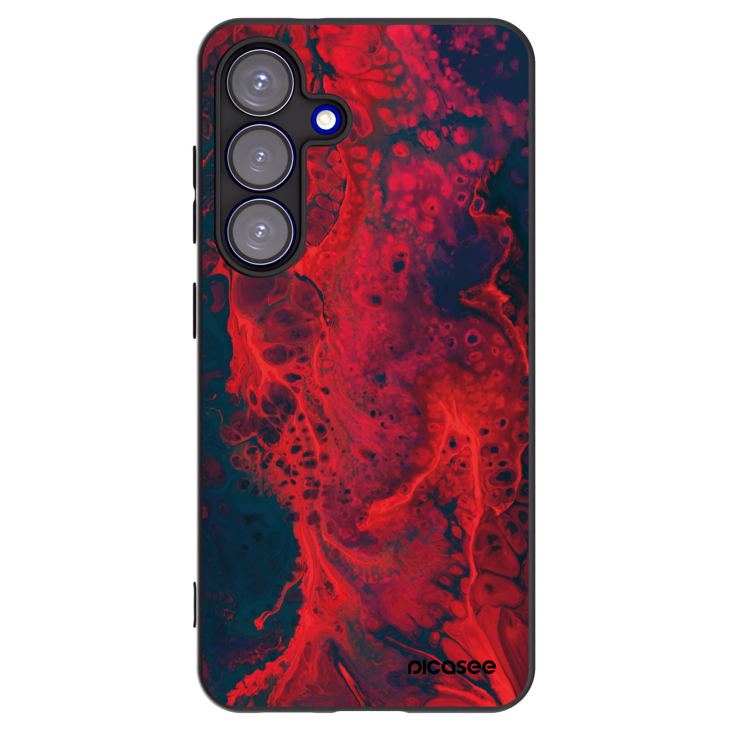 Picasee husă neagră din silicon pentru Samsung Galaxy S25 5G - Organic red