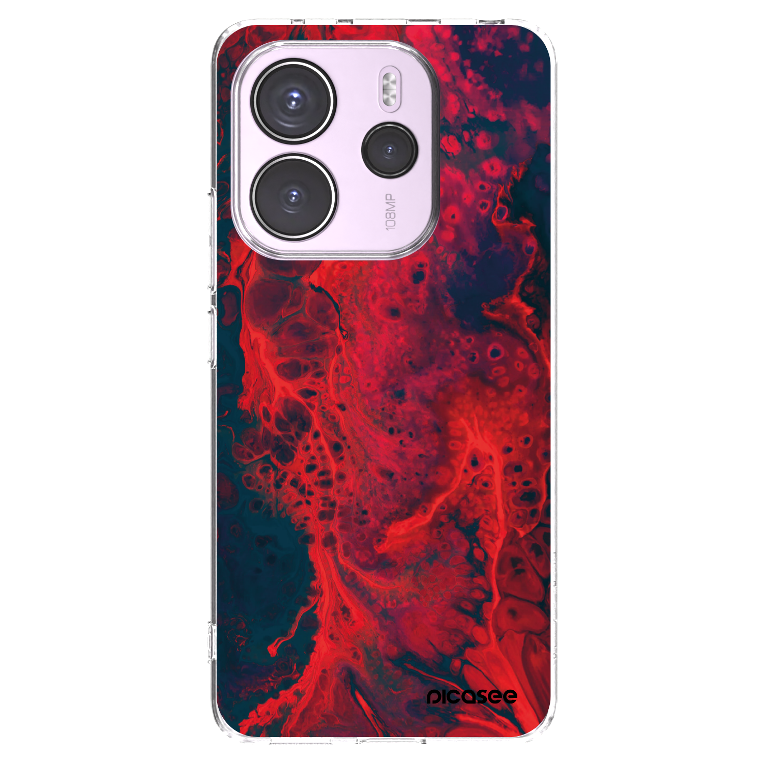 Picasee husă transparentă din silicon pentru Xiaomi Redmi Note 14 4G - Organic red