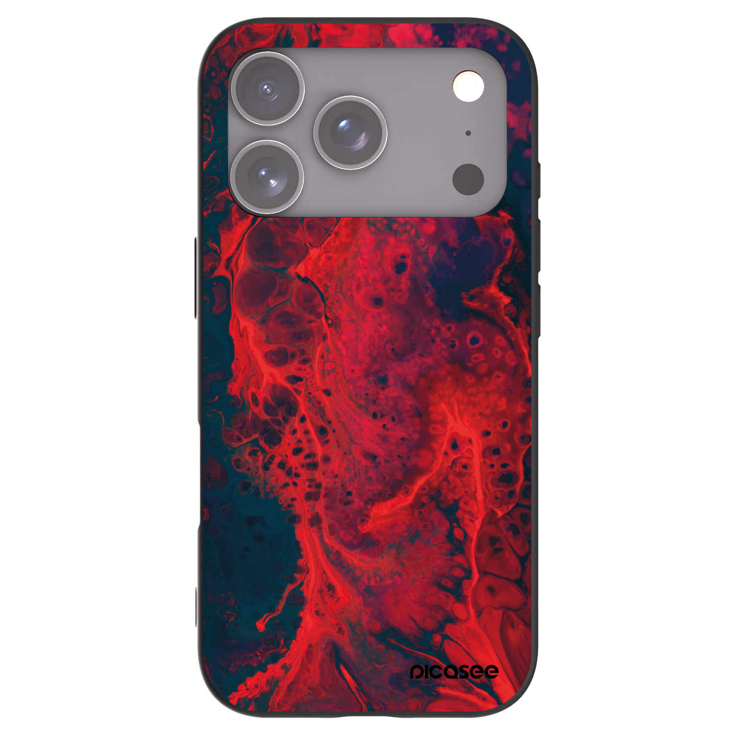 Picasee husă neagră din silicon pentru Apple iPhone 17 Pro - Organic red