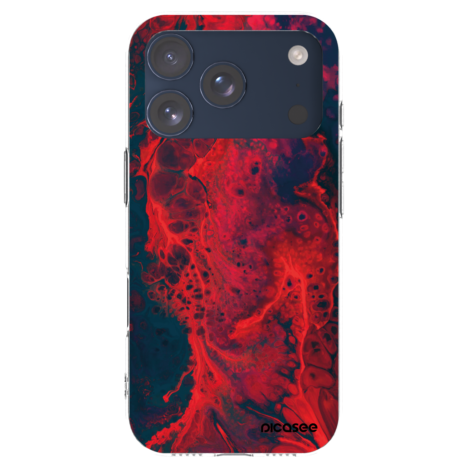 Picasee husă transparentă din silicon pentru Apple iPhone 17 Pro - Organic red