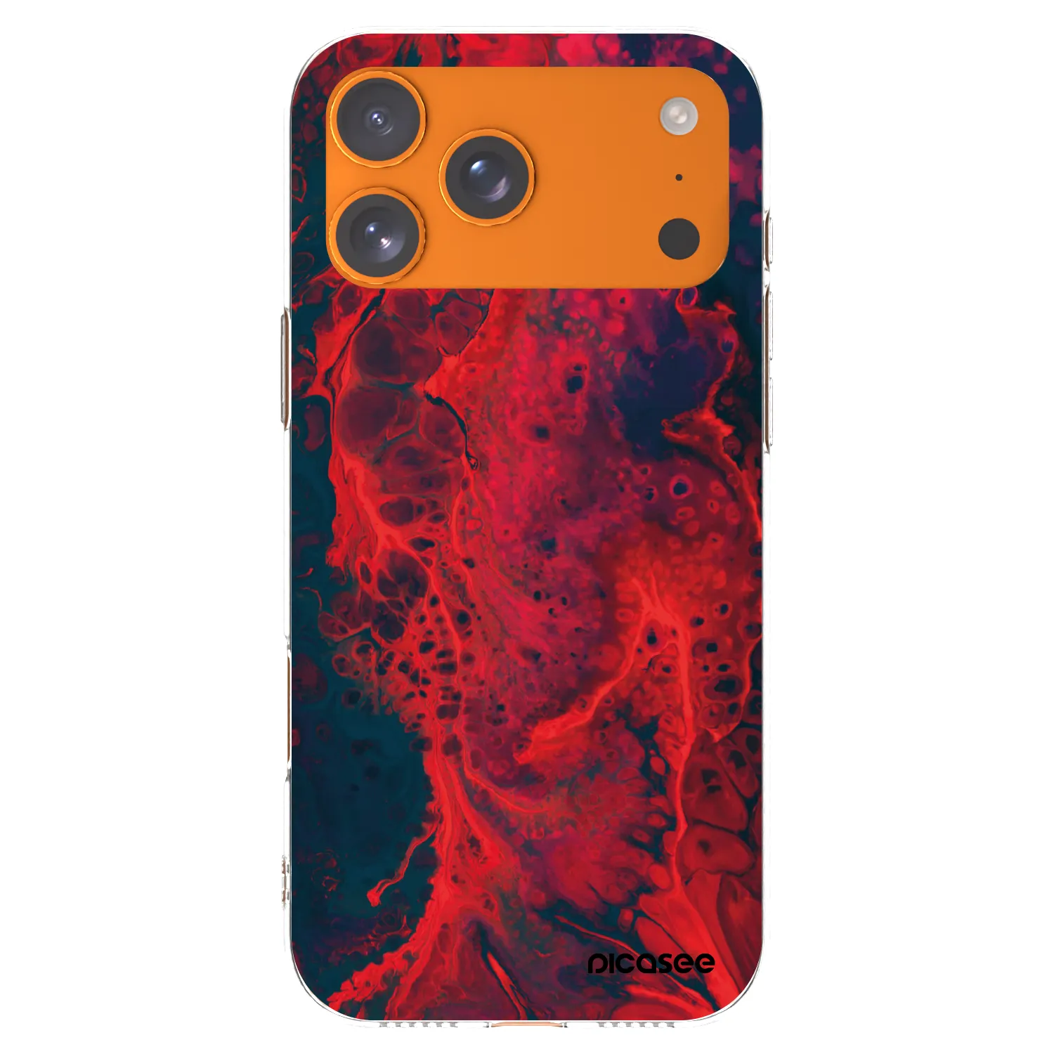 Picasee husă transparentă din silicon pentru Apple iPhone 17 Pro Max - Organic red