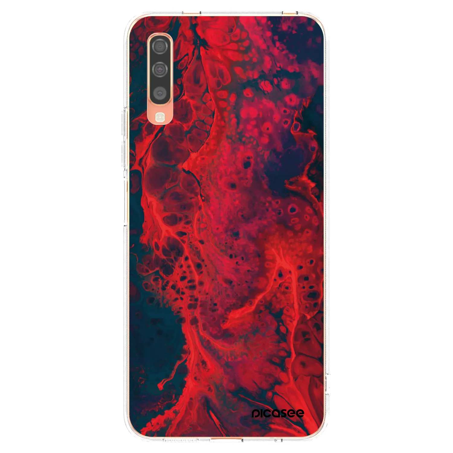Picasee husă transparentă din silicon pentru Samsung Galaxy A70 A705F - Organic red