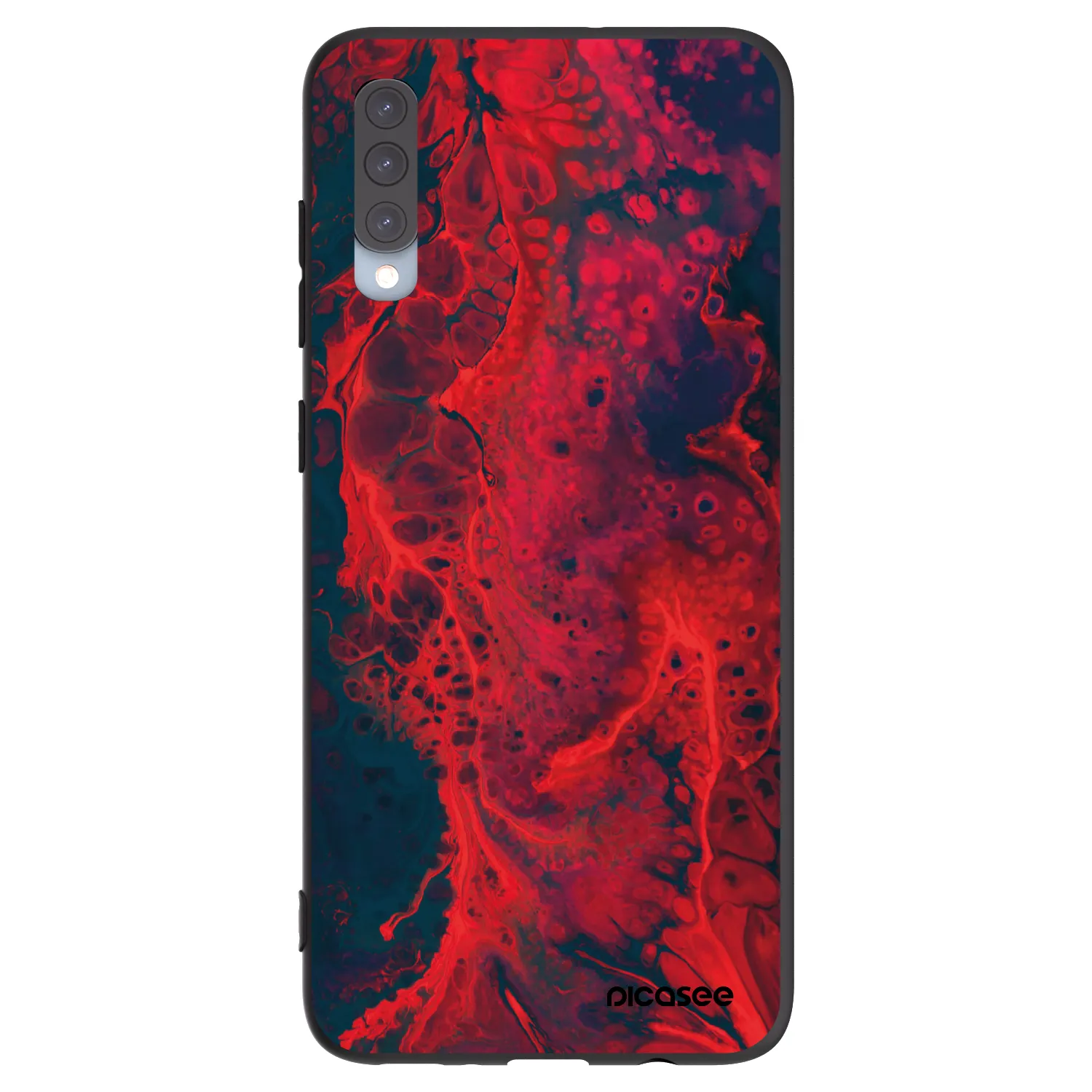 Picasee husă neagră din silicon pentru Samsung Galaxy A70 A705F - Organic red