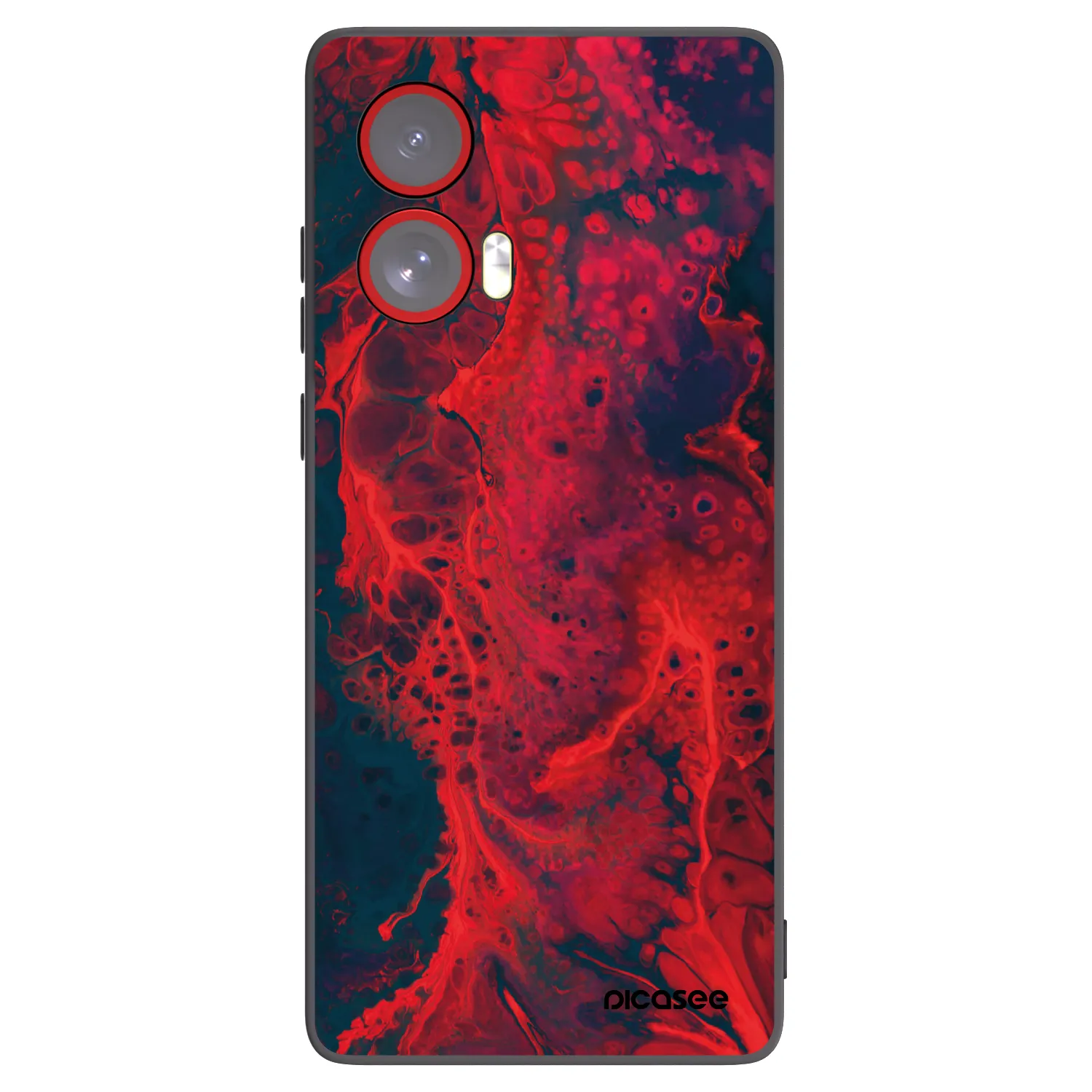 Picasee husă neagră din silicon pentru Motorola Edge 50 Fusion - Organic red