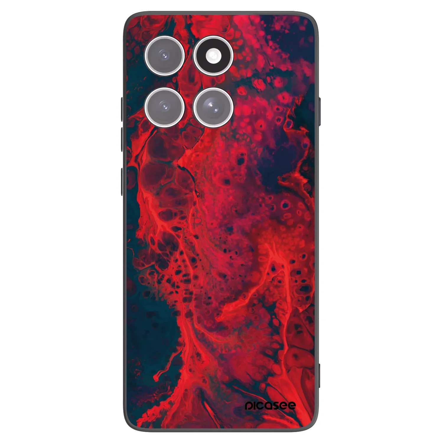 Picasee husă neagră din silicon pentru Motorola Edge 60 Fusion - Organic red