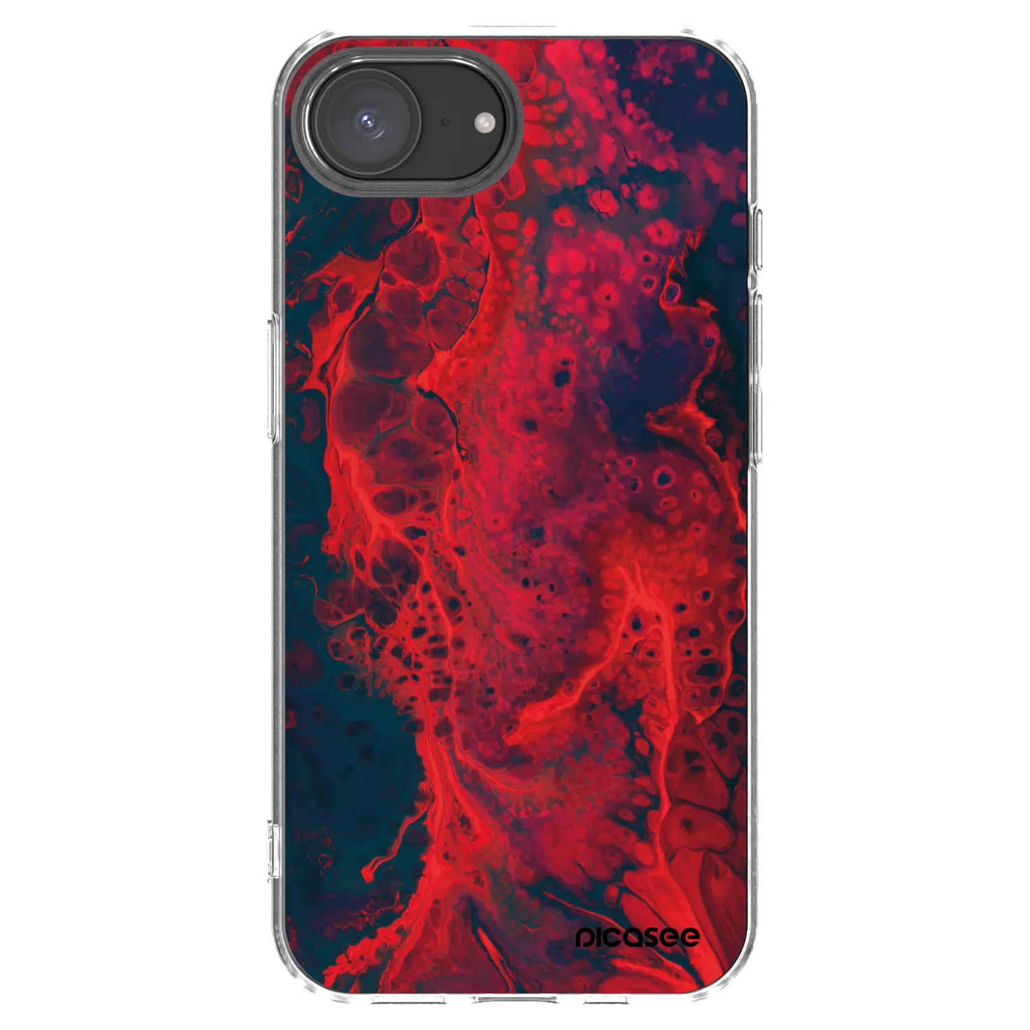 Picasee husă transparentă din silicon pentru Apple iPhone 17e - Organic red