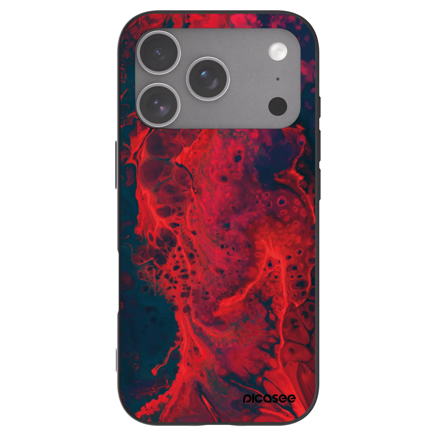 Picasee husă neagră din silicon pentru Apple iPhone 18 Pro - Organic red