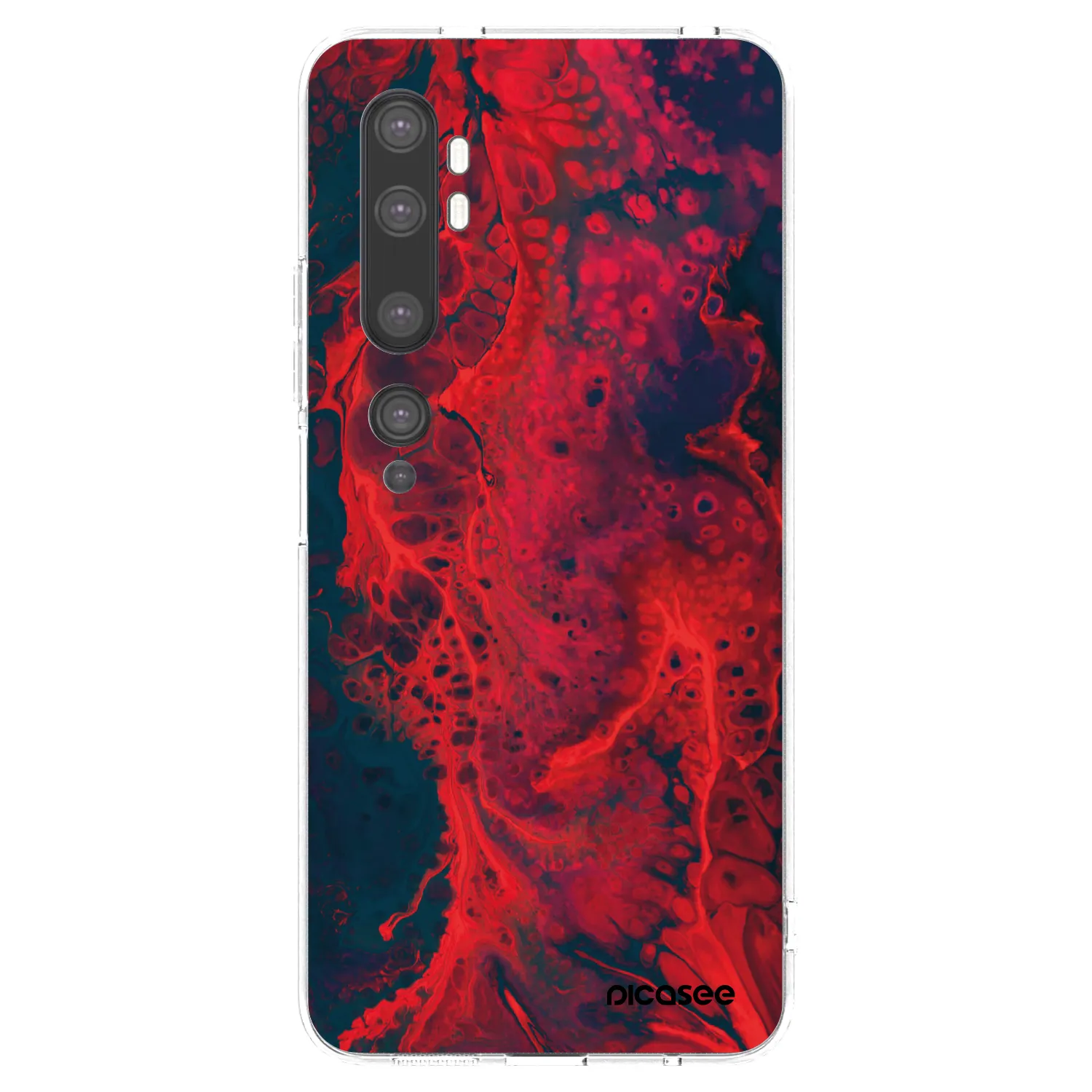 Picasee husă transparentă din silicon pentru Xiaomi Mi Note 10 (Pro) - Organic red