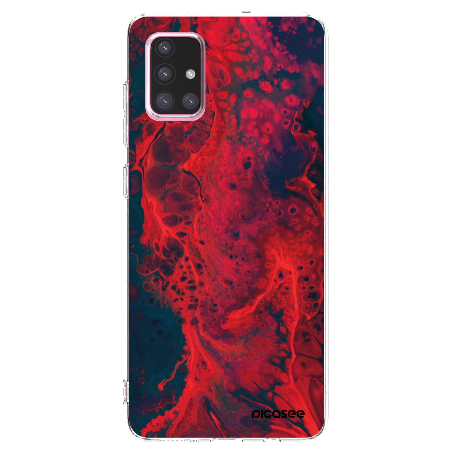Picasee husă transparentă din silicon pentru Samsung Galaxy A71 A715F - Organic red