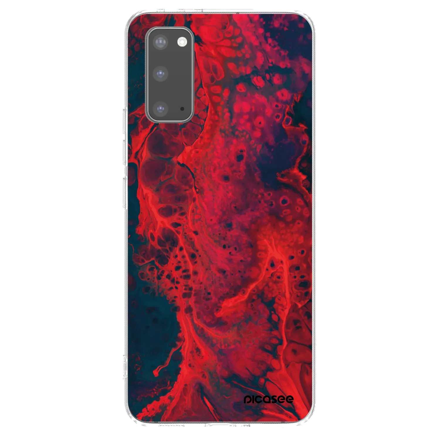 Picasee husă transparentă din silicon pentru Samsung Galaxy S20 G980F - Organic red
