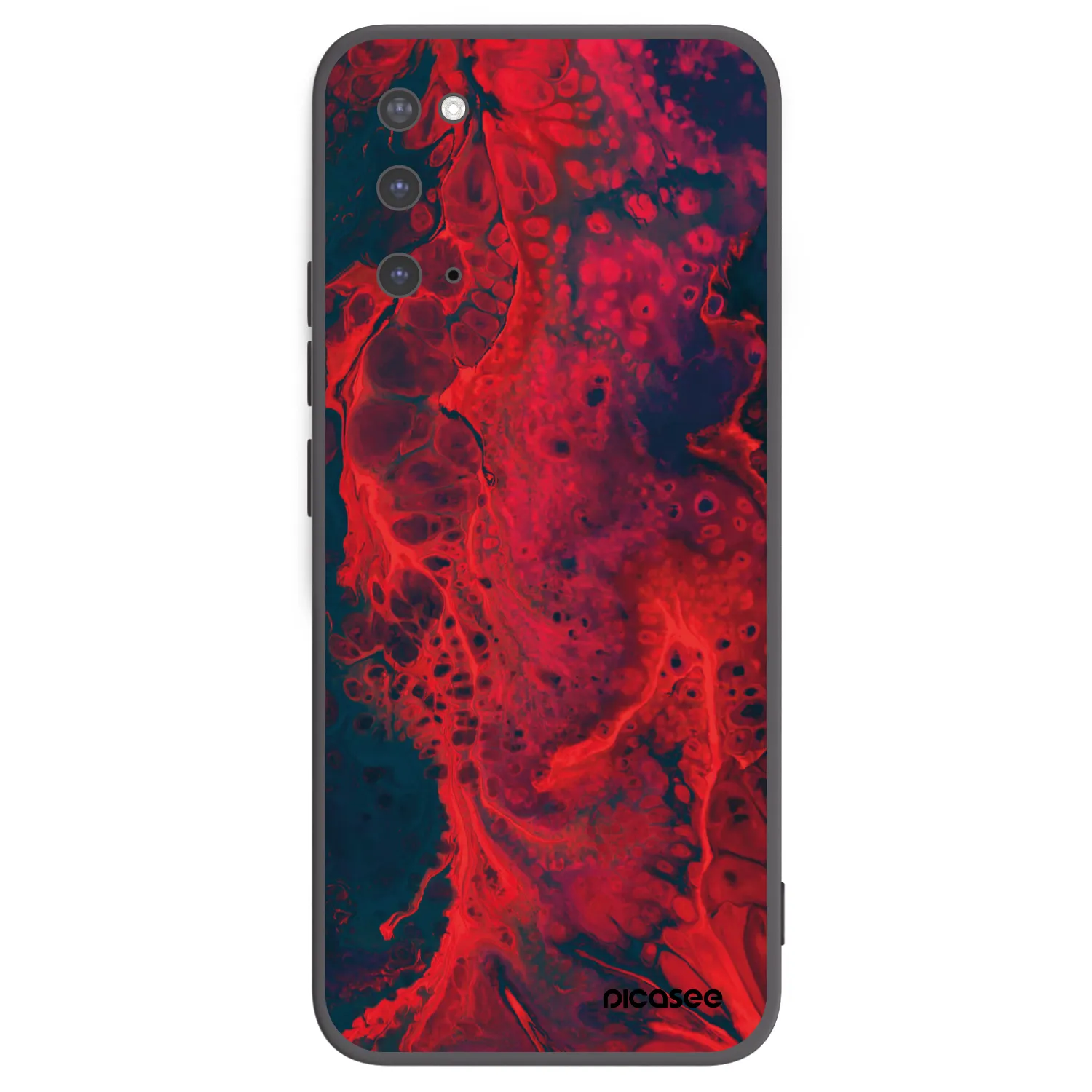 Picasee husă neagră din silicon pentru Samsung Galaxy S20 G980F - Organic red