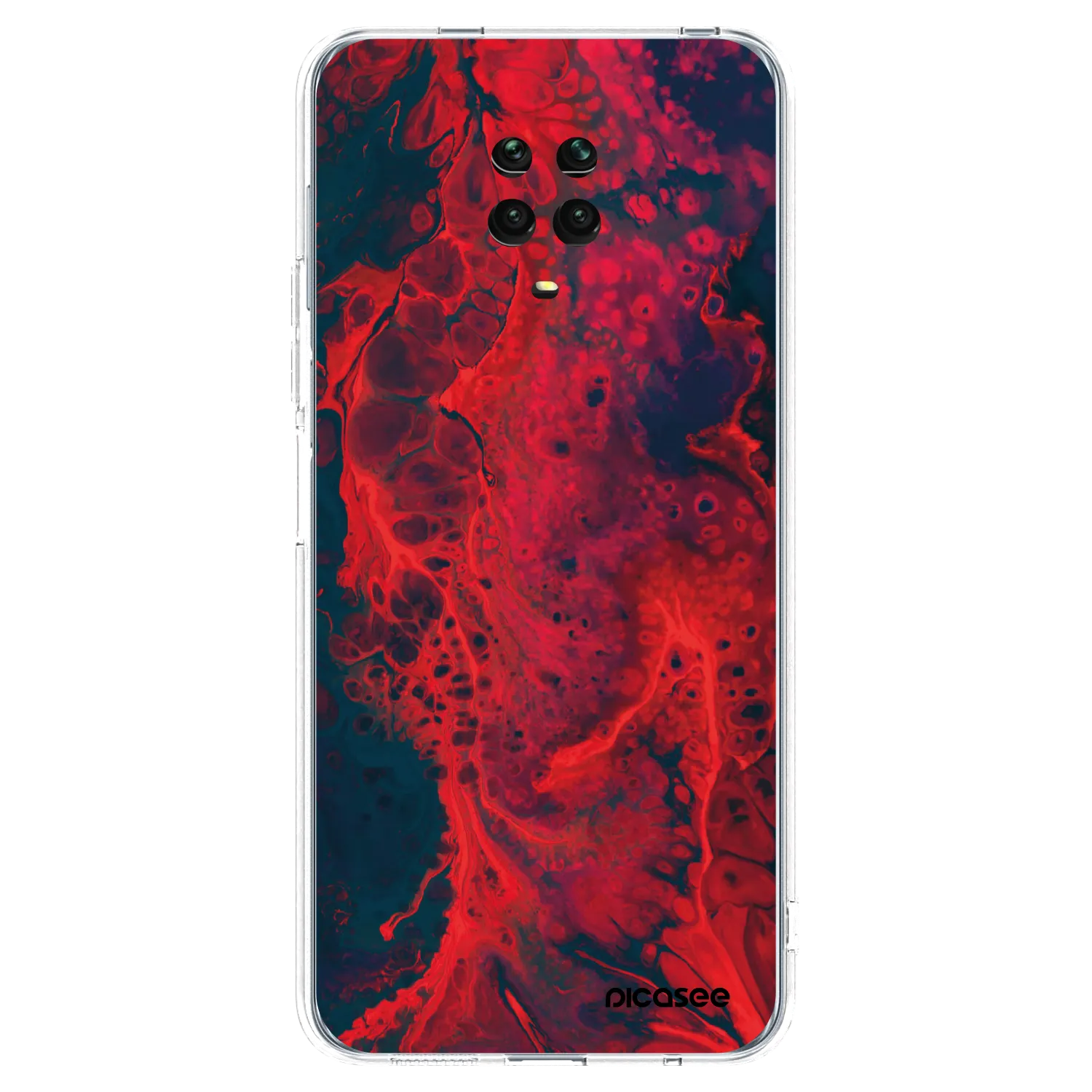 Picasee husă transparentă din silicon pentru Xiaomi Redmi Note 9 Pro - Organic red