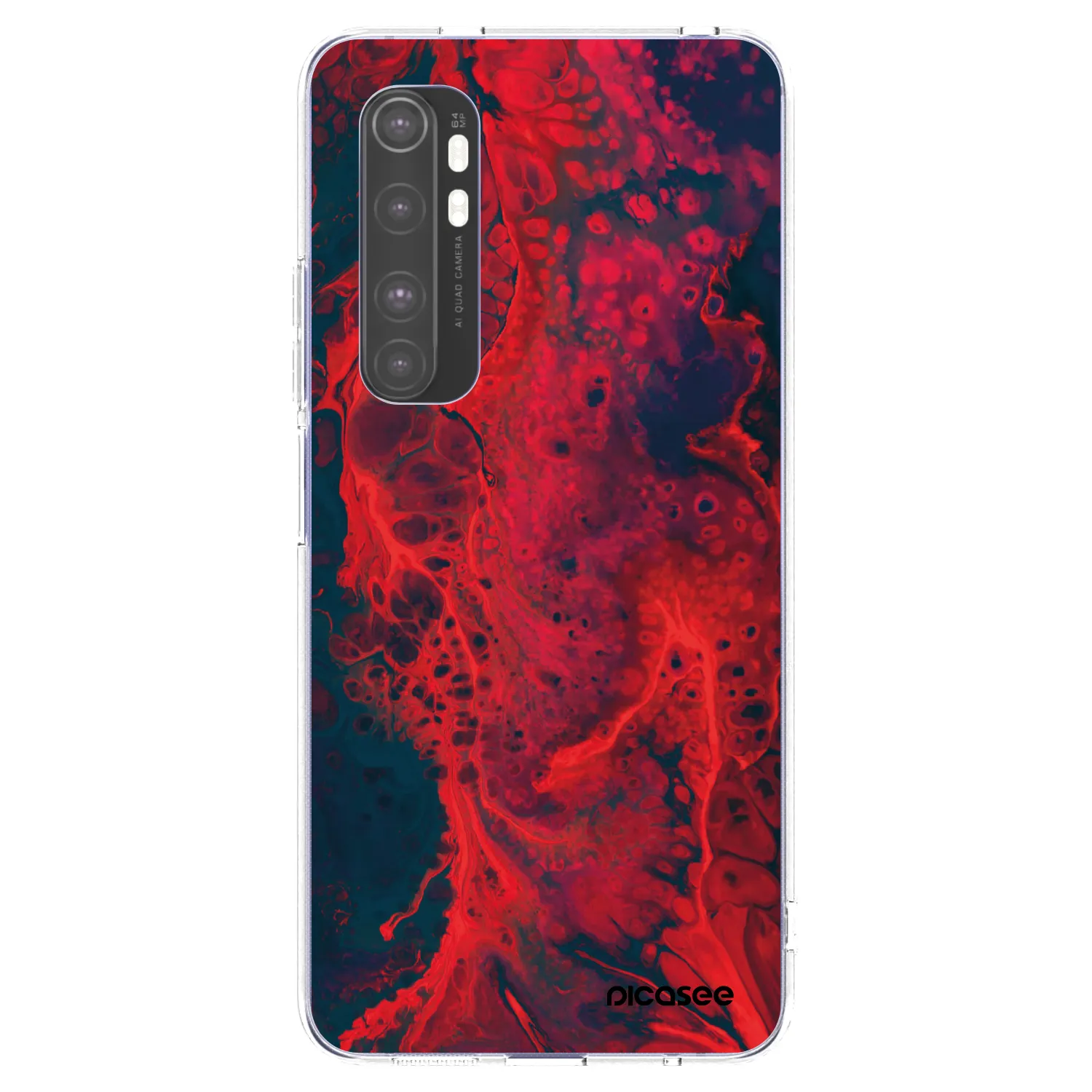 Picasee husă transparentă din silicon pentru Xiaomi Mi Note 10 Lite - Organic red
