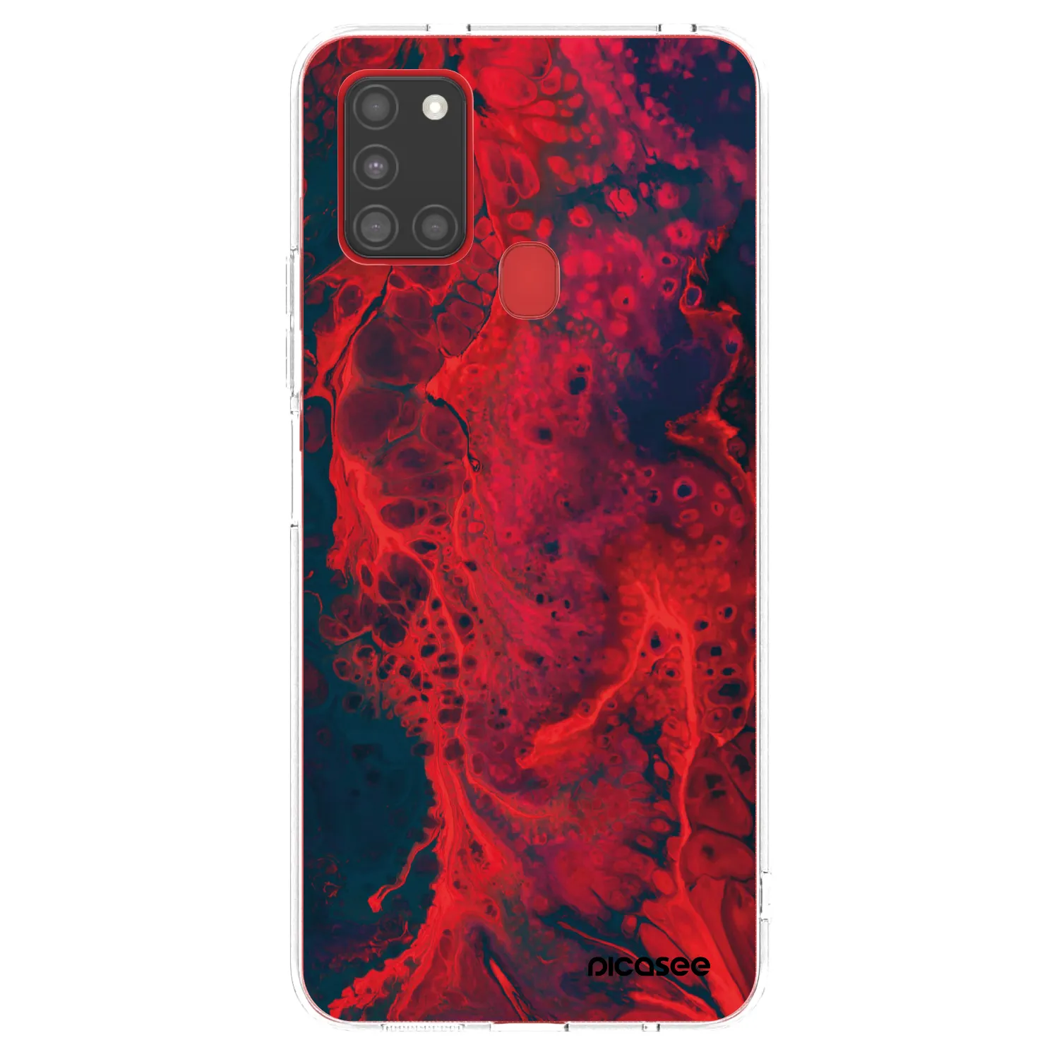 Picasee husă transparentă din silicon pentru Samsung Galaxy A21s - Organic red