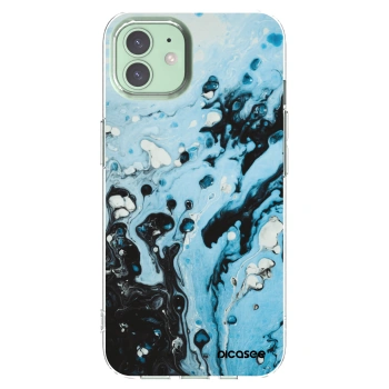 Picasee husă transparentă din silicon pentru Apple iPhone 12 - Organic blue