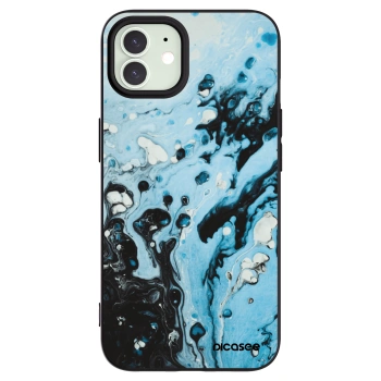Picasee husă neagră din silicon pentru Apple iPhone 12 Pro - Organic blue