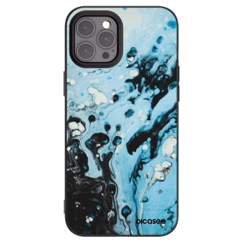 Picasee husă neagră din silicon pentru Apple iPhone 12 Pro Max - Organic blue