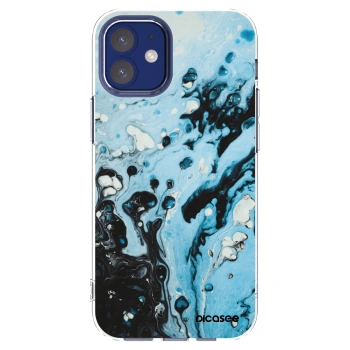 Picasee husă transparentă din silicon pentru Apple iPhone 12 mini - Organic blue