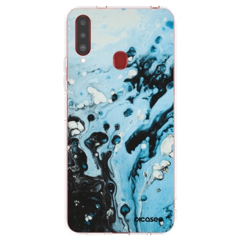 Picasee husă transparentă din silicon pentru Samsung Galaxy A20s - Organic blue