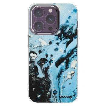 Picasee husă transparentă din silicon pentru Apple iPhone 14 Pro - Organic blue