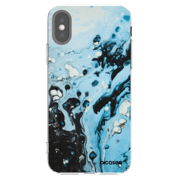Picasee husă transparentă din silicon pentru Apple iPhone X/XS - Organic blue
