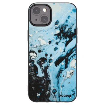 Picasee husă neagră din silicon pentru Apple iPhone 15 Plus - Organic blue