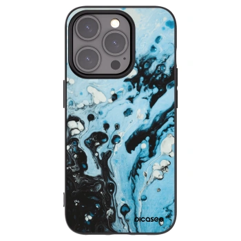 Picasee husă neagră din silicon pentru Apple iPhone 15 Pro - Organic blue