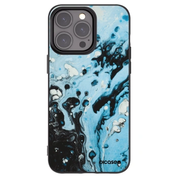 Picasee husă neagră din silicon pentru Apple iPhone 15 Pro Max - Organic blue