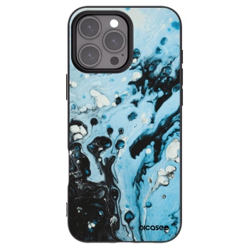 Picasee husă neagră din silicon pentru Apple iPhone 16 Pro Max - Organic blue
