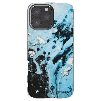 Picasee husă transparentă din silicon pentru Apple iPhone 16 Pro Max - Organic blue