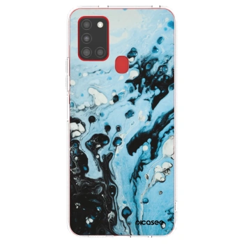 Picasee husă transparentă din silicon pentru Samsung Galaxy A21s - Organic blue