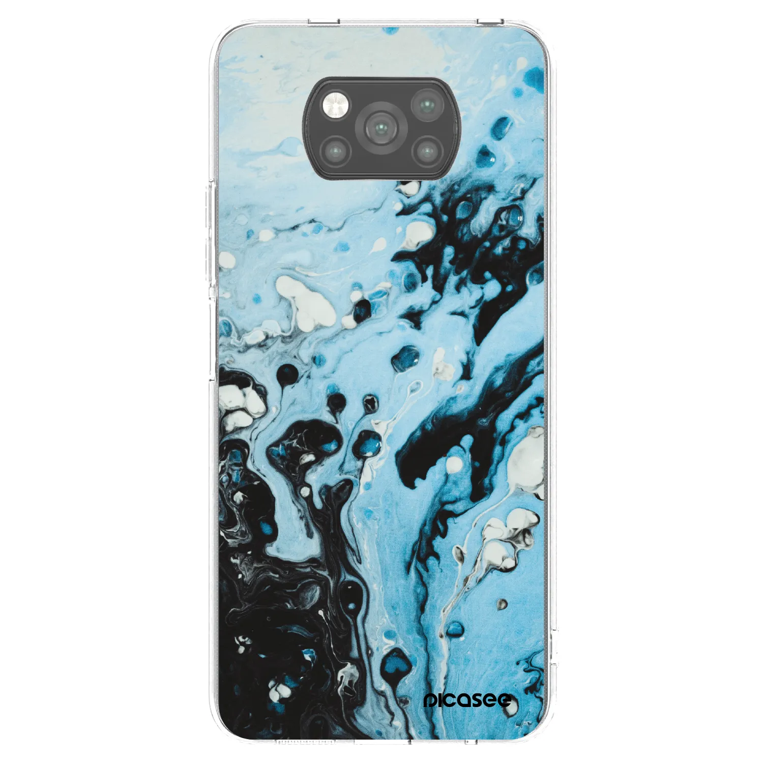 Picasee husă neagră din silicon pentru Xiaomi Poco X3 - Organic blue