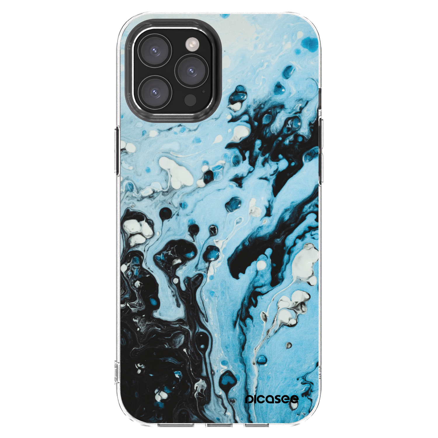Picasee husă transparentă din silicon pentru Apple iPhone 12 Pro Max - Organic blue