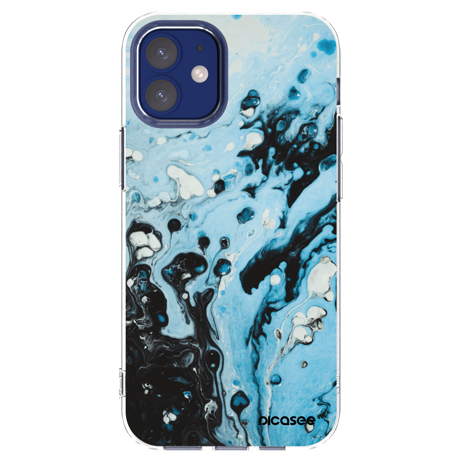Picasee husă transparentă din silicon pentru Apple iPhone 12 mini - Organic blue